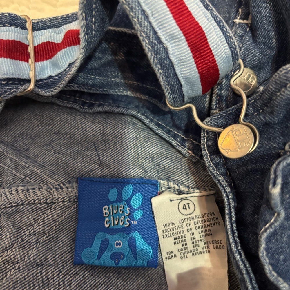 Vintage 2001 Blue’s Clues Denim Shortalls Kids 4T - Picture 5 of 8